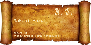 Maksai Vazul névjegykártya